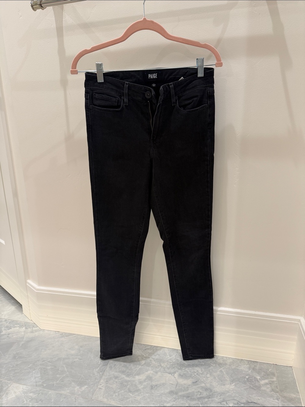 PAIGE Black Skinny Jeans - Classic High-Rise Stretch